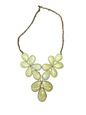 Gold Yellow Floral Statement Bib Necklace